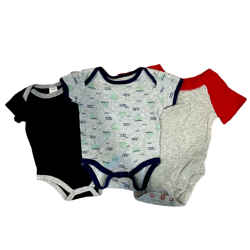0-3 Month Lot of 3 Baby Bodysuits Onesies